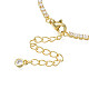 Cubic Zirconia Classic Tennis Necklace with Flower Links NJEW-N048-01G-2