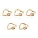 Brass Micro Pave Clear Cubic Zirconia Screw Carabiner Lock Charms ZIRC-E164-07G-2