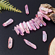 OLYCRAFT 30pcs Natural Quartz Points Spikes Electroplated Quartz Crystal Beads Natural Rock Quartz Crystal Points for Bracelets Necklaces Jewelry Crafts Making - Pearl Pink G-OC0002-53B-5