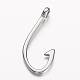 304 Stainless Steel Hook Clasps STAS-E133-100P-1