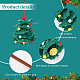 かぎ針編みのクリスマス ツリー ハンギング ペンダントの装飾  自動車のバックミラーと車のインテリア吊り下げアクセサリー用  濃い緑  370~430mm HJEW-WH0007-14-4