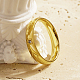 矢印模様のステンレス鋼の指輪女性用  ラインストーン付き  18KGP本金メッキ  usサイズ8（18.1mm） HA9923-3-3