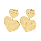 Серьги-гвоздики в форме сердечка из латуни EJEW-F389-14G-3