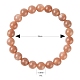 Bracelet extensible de perles rondes en pierre de soleil naturelle pour hommes femmes BJEW-LS0001-07A-2
