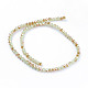 Imitation Jade Half Plated Faceted Rondelle Electroplate Glass Bead Strands X-EGLA-D020-3x2mm-58-2