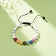2Pcs 2 Style Natural Howlite & Golden Sheen Obsidian & Mixed Stone Round Braided Bead Bracelets Set for Women BJEW-JB08385-10