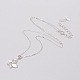 925 Sterling Silver Butterfly Pendant Necklaces NJEW-I195-02-1