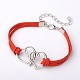 Bracelets en alliage à double lien coeur pour la Saint Valentin BJEW-JB01530-03-1