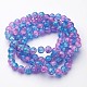 31~32 inch  pinkt/ blue Crackle Glass Beads GGC8MM038-2