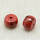 樹脂ビーズ  コラム  天然石風  暗赤色  12x8mm  穴：2mm RESI-T004-8x12-A08-2