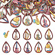 40 pièces 10 styles ensembles de pendentifs en bois imprimés WOOD-TA0001-77-1
