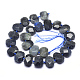天然石ラブラドライトビーズ連売り  多面カット  長方形  17~18x13~14x6~7mm  穴：2mm  約24~26個/連  16.3インチ（41.5cm） G-K223-45A-2