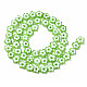 手作りミッレフィオーリガラスビーズ連売り  花  淡緑色  7.5~9x3mm  穴：1mm  約55~57個/連  15.55インチ〜15.94インチ（39.5cm〜40.5cm） LAMP-J035-8mm-24-2