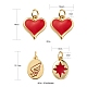 10Pcs 5 Style Real 18K Gold Plated Brass with Jump Rings Enamel Charms KK-LS0001-36-3