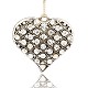 Antique Silver Alloy Rhinestone Heart Pendants RB-J124-01AS-1