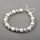 Girlfriend Valentines Day Ideas Brass Beads Round Jewelry Sets: Bracelets & Necklaces SJEW-JS00685-8-4
