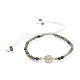 Bracciali di perline intrecciati in agata indiana naturale regolabili BJEW-JB04558-03-1