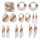 Biyun 14pcs 7 estilos resina transparente y colgantes de madera de nogal RESI-BY0001-06-1