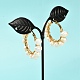 Ring Natural Pearl Beads Hoop Earrings for Girl Women EJEW-JE04685-4