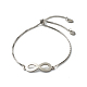 Bracelet coulissant réglable avec breloque symbole infini pour hommes femmes BJEW-JB06688-02-1