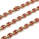 Golden Plated Alloy Enameled Coffee Bean Links Chains LCHA-H004-01G-D-1