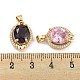 Латунные микропаве прозрачные подвески с фианитом KK-P263-22KCG-3