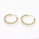 Semicircular Brass Cable Chain Stud Earrings EJEW-E196-11G-1