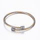 Trendy conjuntos de anillos y brazaletes de torque de 304 acero inoxidable SJEW-H073-06-3