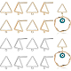 Benecreat 20 個 2 色真鍮スタッド イヤリングパーツ  水平ループ付き  三角形  長持ちメッキ  ニッケルフリー  プラチナ·ゴールデン  12.5x12x1mm  穴：1mm  ピン：0.8mm  10個/カラー KK-BC0008-33-1