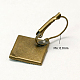 Brass Square Leverback Earring Findings KK-I006-AB-NF-2