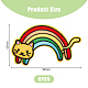 Hobbiesay 6 pz tema arcobaleno gatto ricamo computerizzato ferro su/cucire sulle toppe DIY-HY0001-46-2