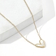 Ожерелье с подвеской в форме сердца из натуральной ракушки и 201 цепочкой из нержавеющей стали NJEW-D055-04G-1