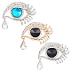 Ahademaker 3 pièces 3 couleurs cristal strass oeil de ra/re épingle de sûreté broche avec perles de verre JEWB-GA0001-09-4