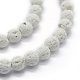 Brins de perles rondes en pierre de lave naturelle G-E508-04-8mm-3
