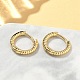 Текстурированные латунные серьги-кольца EJEW-A132-13G-3