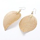 Natural Leaf Dangle Earrings EJEW-F151-01E-2