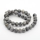 Frosted Natural Map Stone/Picasso Stone/Picasso Jasper Round Bead Strands G-M272-08-8mm-2