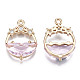 Faceted Transparent Glass Pendants GLAA-T020-18G-2