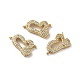 Eco-Friendly Rack Plating Brass Micro Pave Clear Cubic Zirconia Connector Charms KK-F853-27G-3
