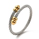 304 bracelet manchette ouvert en corde torsadée en acier inoxydable BJEW-P283-50-4