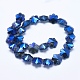 Electroplate Glass Beads Strands X-EGLA-F134-FR01-2
