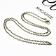 Brass Cable Chains Necklace Making MAK-N029-01AB-2