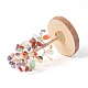 Trucioli di pietre preziose naturali con albero dei soldi in filo avvolto in ottone su decorazioni per display a base di legno DJEW-B007-05A-2