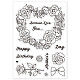GLOBLELAND Birthday Theme Clear Stamps Mother's Day Flowers Garland Silicone Clear Stamp Seals for Cards Making DIY Scrapbooking Photo Journal Album Decor Craft DIY-WH0167-56-626-8