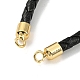 Leather Braided Cord Link Bracelets MAK-K022-01G-12-2