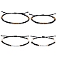 4шт 4 стильных плетеных браслета из стеклянных бусин и ножных браслетов SJEW-SW00003-01-1