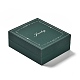 木製ジュエリー梱包箱  内部のスポンジ  ネックレス用  長方形  濃い緑  8x7x3cm CON-M009-02-1