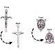 PandaHall Elite 10 sets Tibetan Style Oval 1/2 Rosary Virgin Center Pieces Chandelier Links with Crucifix Cross Pendants PALLOY-PH0009-01-4