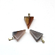 Triangle Natural Grey Agate Pendants G-Q356-09-2