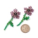 Imitation Austrian Crystal Flower of Life Dangle Stud Earrings X1-EJEW-TA00029-03-4